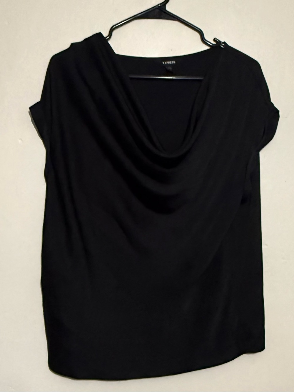 Express Black Draped Cowl Neck Top